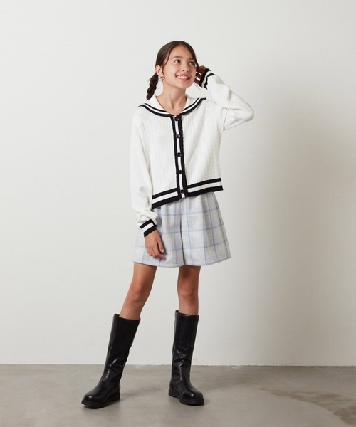 a.v.v（アーヴェヴェ）の「[140-150]シャギーチェックショートパンツ（その他パンツ・キッズ・ブラック/ライトブルー・150/140）」の15枚目の写真