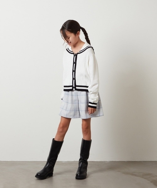 a.v.v（アーヴェヴェ）の「[140-150]シャギーチェックショートパンツ（その他パンツ・キッズ・ブラック/ライトブルー・150/140）」の16枚目の写真