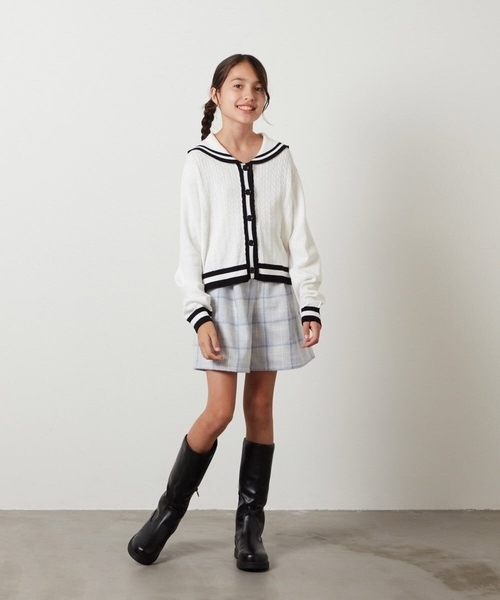 a.v.v（アーヴェヴェ）の「[140-150]シャギーチェックショートパンツ（その他パンツ・キッズ・ブラック/ライトブルー・150/140）」の17枚目の写真