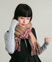KBF | BIGフリンジチェックストール(マフラー)