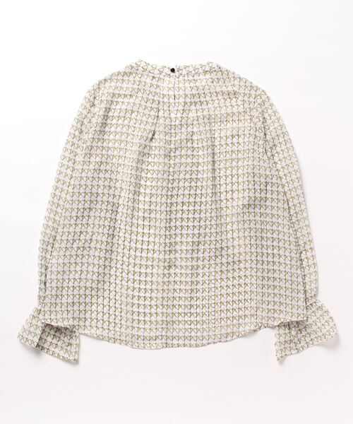 PICCIN PERLA(ピッチンペルラ)の「ハートプリントボウタイ長袖ブラウス(シャツ/ブラウス・レディース・オフホワイト/ネイビー・M)」の3枚目の写真