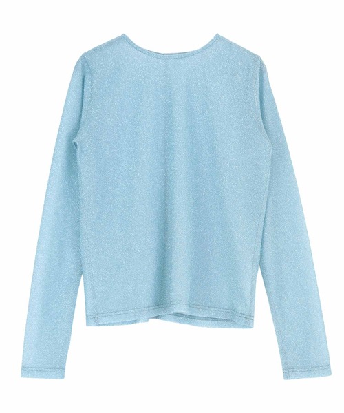 titivate（ティティベイト）の「クルーネックラメシアートップス（Tシャツ/カットソー・レディース・ダークネイビー/ライトブルー/ピンク/シルバー/ブラウン/イエロー・FREE）」の19枚目の写真