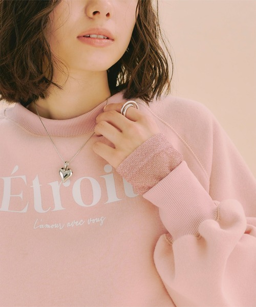 titivate（ティティベイト）の「クルーネックラメシアートップス（Tシャツ/カットソー・レディース・ダークネイビー/ライトブルー/ピンク/シルバー/ブラウン/イエロー・FREE）」の18枚目の写真