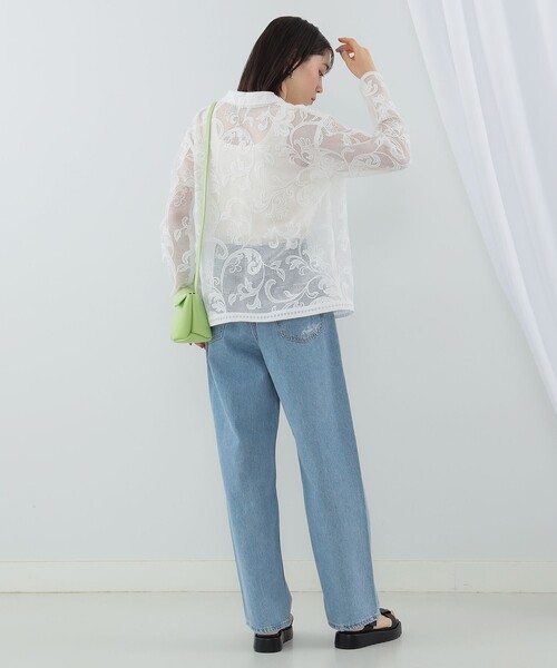 Ray BEAMS（レイビームス）の「Ray BEAMS / メッシュ レース シャツ（シャツ/ブラウス・レディース・ホワイト/ブラック・ONE SIZE）」の14枚目の写真