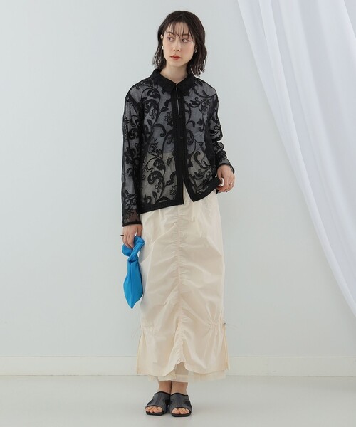 Ray BEAMS（レイビームス）の「Ray BEAMS / メッシュ レース シャツ（シャツ/ブラウス・レディース・ホワイト/ブラック・ONE SIZE）」の10枚目の写真