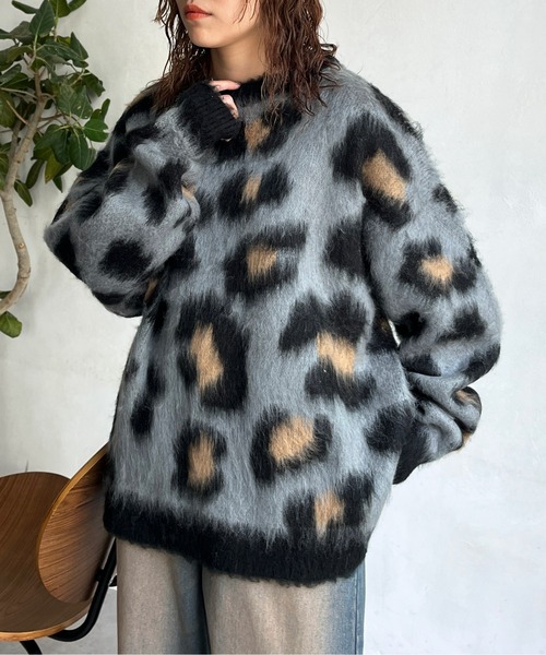 CPCM（シーピーシーエム）の「シャギーレオパードニットプルオーバー（ニット/セーター・メンズ・ベージュ/グレー・FREE）」の5枚目の写真