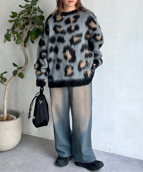 CPCM（シーピーシーエム）の「シャギーレオパードニットプルオーバー（ニット/セーター・メンズ・ベージュ/グレー・FREE）」の8枚目の写真