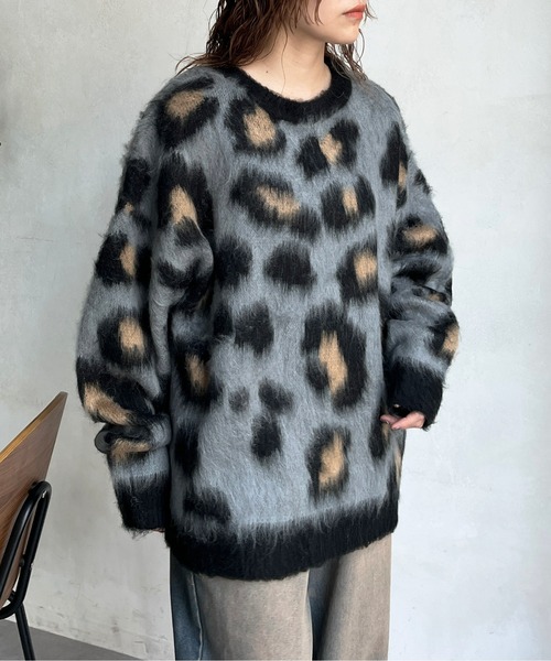 CPCM（シーピーシーエム）の「シャギーレオパードニットプルオーバー（ニット/セーター・メンズ・ベージュ/グレー・FREE）」の6枚目の写真