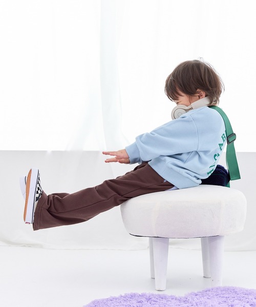 aBity select(アビティセレクト)の「フロントネーム 配色切替 ストレートパンツ(チノパンツ・キッズ・ダークブラウン/ラベンダー/杢グレー・120/110/100/90)」の18枚目の写真