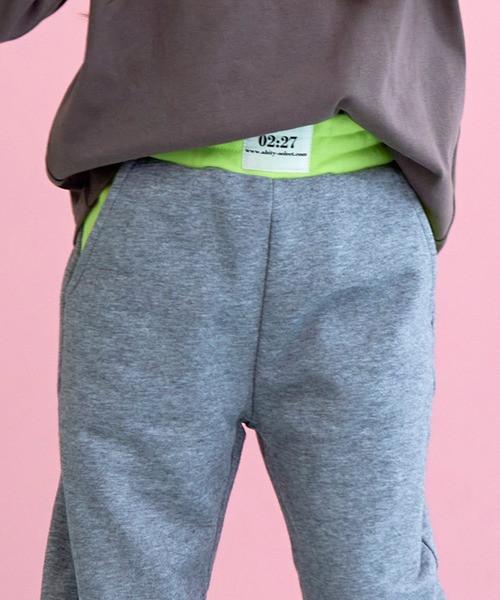 aBity select(アビティセレクト)の「フロントネーム 配色切替 ストレートパンツ(チノパンツ・キッズ・ダークブラウン/ラベンダー/杢グレー・120/110/100/90)」の15枚目の写真