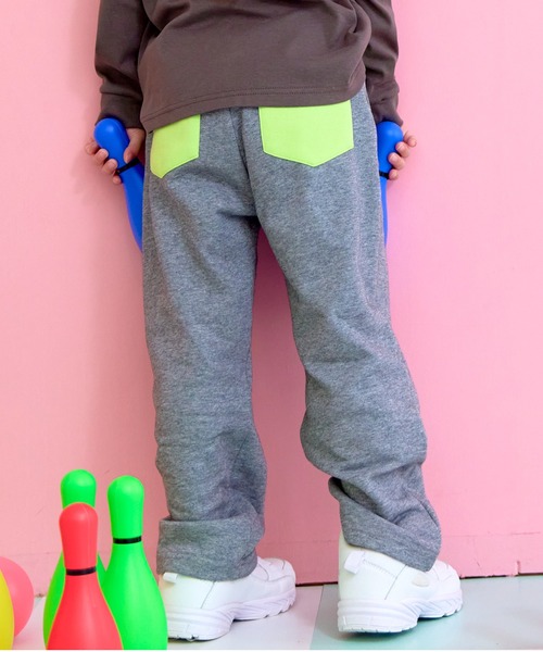 aBity select(アビティセレクト)の「フロントネーム 配色切替 ストレートパンツ(チノパンツ・キッズ・ダークブラウン/ラベンダー/杢グレー・120/110/100/90)」の16枚目の写真