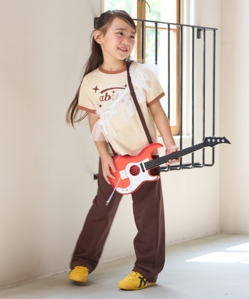 aBity select(アビティセレクト)の「フロントネーム 配色切替 ストレートパンツ(チノパンツ・キッズ・ダークブラウン/ラベンダー/杢グレー・120/110/100/90)」の12枚目の写真
