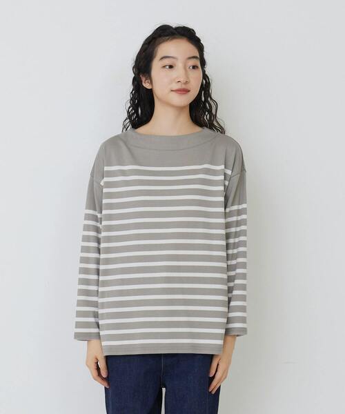 conges payes ADIEU TRISTESSE（コンジェ ペイエ アデュートリステス）の「パネルボーダーバスクシャツ（Tシャツ/カットソー・レディース・グレー系その他/ブルー系その他・FREE）」の6枚目の写真