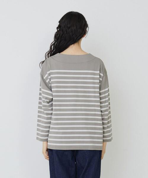 conges payes ADIEU TRISTESSE（コンジェ ペイエ アデュートリステス）の「パネルボーダーバスクシャツ（Tシャツ/カットソー・レディース・グレー系その他/ブルー系その他・FREE）」の8枚目の写真