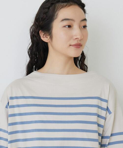 conges payes ADIEU TRISTESSE（コンジェ ペイエ アデュートリステス）の「パネルボーダーバスクシャツ（Tシャツ/カットソー・レディース・グレー系その他/ブルー系その他・FREE）」の17枚目の写真