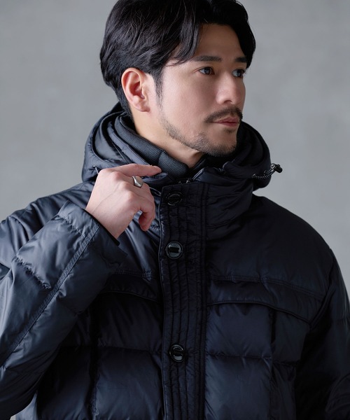 HALEINE（アレンヌ）の「[HALEINE]メンズダウンジャケット  防風 撥水 保温（ダウンジャケット/コート・メンズ・ネイビー/オレンジ・L/M/LL）」の17枚目の写真