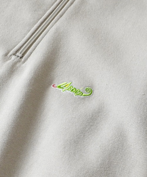Labordi(ラボード)の「【Labordi】裏起毛 ドロスト ワンポイント刺繍ロゴ ビッグシルエットプルオーバーハーフジップスウェット ユニセックス(スウェット・メンズ・ブラック/チャコールグレー/グレー/ベージュ/グリーン・XL/L/M)」の11枚目の写真