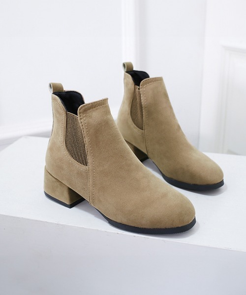 Miniministore(ミニミニストア)の「ショートブーツ レディース ブーティー(ブーツ・レディース・ベージュ/ブラック・23.5cm/25.0cm/22.5cm/24.0cm/23.0cm/24.5cm)」の7枚目の写真