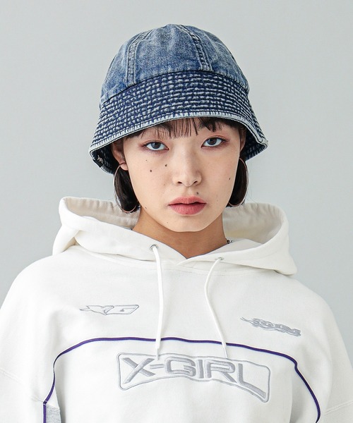 X-girl（エックスガール）の「SAILOR HAT（ハット・レディース・ホワイト/インディゴブルー/ブラック・ONE SIZE）」の15枚目の写真