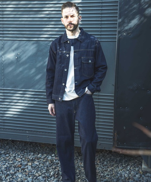 MR.OLIVE(ミスターオリーブ)の「RINSE WASH 8oz DENIM / TYPE 1ST G-JACKET / M241101(デニムジャケット・メンズ・インディゴブルー/ブラック・MEDIUM/LARGE/SMALL)」の3枚目の写真