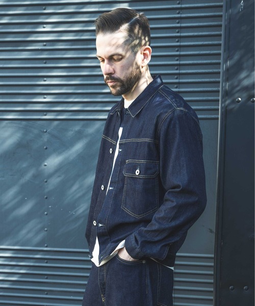 MR.OLIVE(ミスターオリーブ)の「RINSE WASH 8oz DENIM / TYPE 1ST G-JACKET / M241101(デニムジャケット・メンズ・インディゴブルー/ブラック・MEDIUM/LARGE/SMALL)」の4枚目の写真