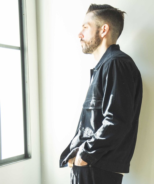 MR.OLIVE(ミスターオリーブ)の「RINSE WASH 8oz DENIM / TYPE 1ST G-JACKET / M241101(デニムジャケット・メンズ・インディゴブルー/ブラック・MEDIUM/LARGE/SMALL)」の7枚目の写真