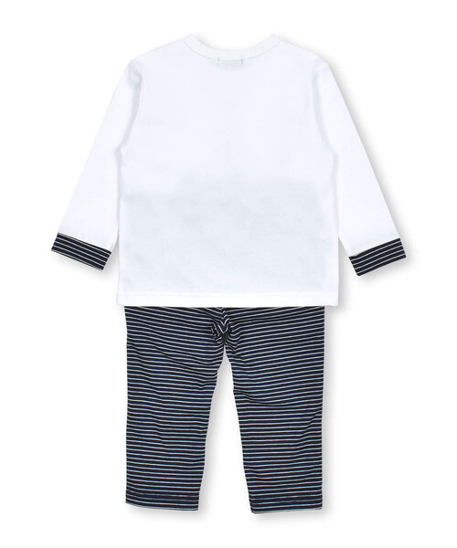 BeBe（ベベ）の「ネクタイプリントTシャツ+ボーダーパンツセット(80~90cm)（セットアップ・キッズ・ブルー系その他2/ブルー系その他・90cm/80ｃｍ）」の3枚目の写真