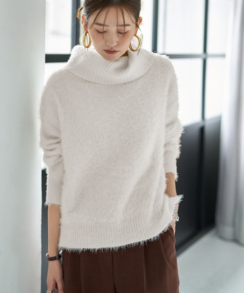 ふわふわシャギーオフタートルニット（ニット/セーター）｜STYLE DELI