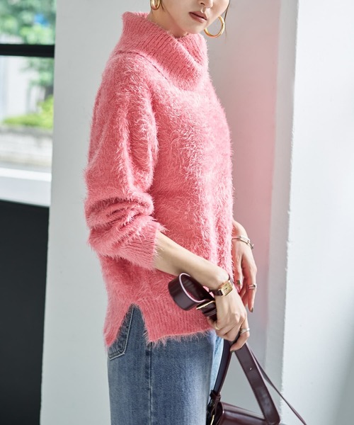 ふわふわシャギーオフタートルニット（ニット/セーター）｜STYLE DELI