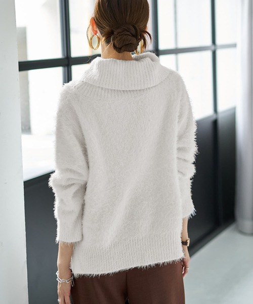 ふわふわシャギーオフタートルニット（ニット/セーター）｜STYLE DELI