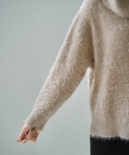 ふわふわシャギーオフタートルニット（ニット/セーター）｜STYLE DELI