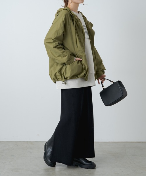 PUAL CE CIN（ピュアルセシン）の「【WEB限定】撥水ナイロンマウンテンパーカー（マウンテンパーカー・レディース・ブラック/カーキ・FREE）」の4枚目の写真