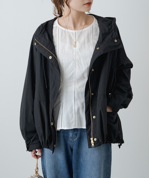 PUAL CE CIN（ピュアルセシン）の「【WEB限定】撥水ナイロンマウンテンパーカー（マウンテンパーカー・レディース・ブラック/カーキ・FREE）」の6枚目の写真