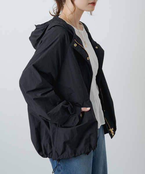 PUAL CE CIN（ピュアルセシン）の「【WEB限定】撥水ナイロンマウンテンパーカー（マウンテンパーカー・レディース・ブラック/カーキ・FREE）」の7枚目の写真