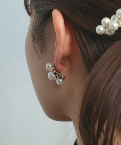 【国内即発】≪FULL OF GRACE≫パール クロス スタッズピアス 国内即発】≪FULL OF GRACE≫パール クロス スタッズピアス