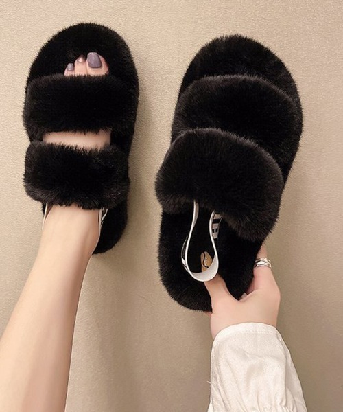 Miniministore(ミニミニストア)の「ファーサンダル レディースファースリッパ(サンダル・レディース・アイボリー/オレンジ/モカ/ブルー/ブラック/イエロー・23.5cm/24.5cm/22.5cm/24.0cm/23.0cm)」の9枚目の写真