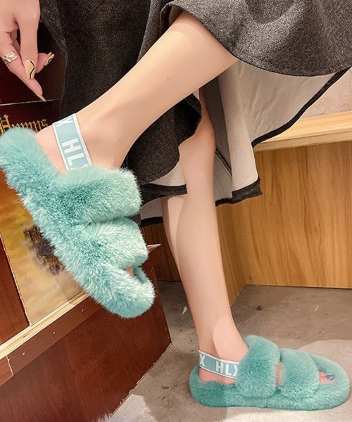 Miniministore(ミニミニストア)の「ファーサンダル レディースファースリッパ(サンダル・レディース・アイボリー/オレンジ/モカ/ブルー/ブラック/イエロー・23.5cm/24.5cm/22.5cm/24.0cm/23.0cm)」の12枚目の写真