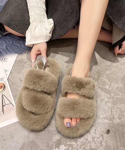 Miniministore(ミニミニストア)の「ファーサンダル レディースファースリッパ(サンダル・レディース・アイボリー/オレンジ/モカ/ブルー/ブラック/イエロー・23.5cm/24.5cm/22.5cm/24.0cm/23.0cm)」の13枚目の写真