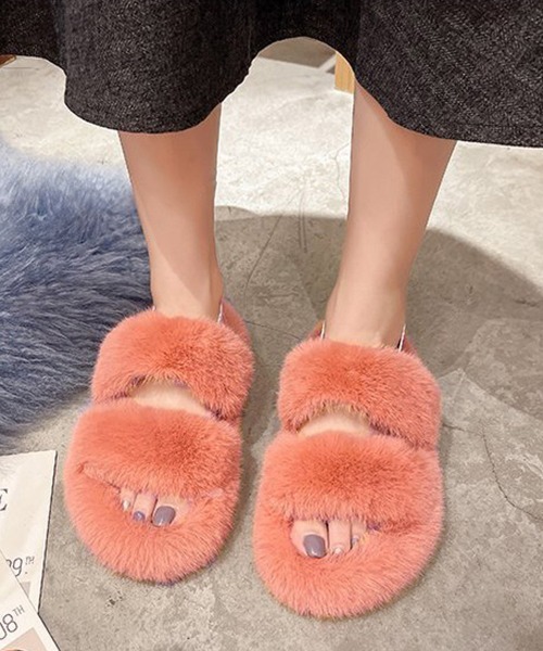 Miniministore(ミニミニストア)の「ファーサンダル レディースファースリッパ(サンダル・レディース・アイボリー/オレンジ/モカ/ブルー/ブラック/イエロー・23.5cm/24.5cm/22.5cm/24.0cm/23.0cm)」の16枚目の写真