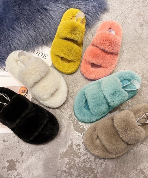 Miniministore(ミニミニストア)の「ファーサンダル レディースファースリッパ(サンダル・レディース・アイボリー/オレンジ/モカ/ブルー/ブラック/イエロー・23.5cm/24.5cm/22.5cm/24.0cm/23.0cm)」の17枚目の写真