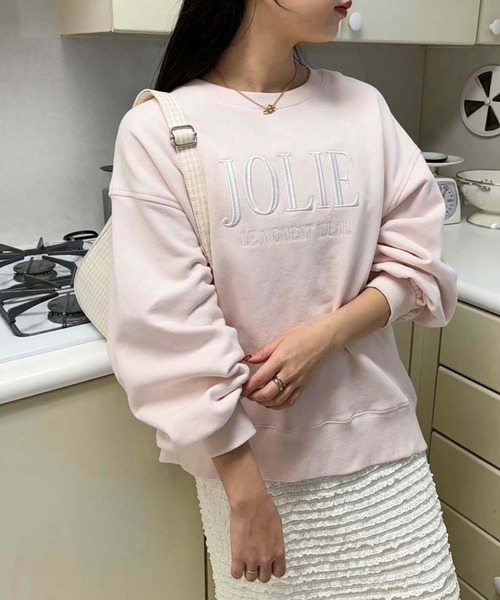 one after another NICE CLAUP（ワンアフターアナザーナイスクラップ）の「【WEB限定】2サイズ展開/ロゴ刺繍オーバーサイズスウェット（スウェット・レディース・ライトグレー/ピンク/オフホワイト/杢グレー/オートミール・MEDIUM/LARGE）」の5枚目の写真