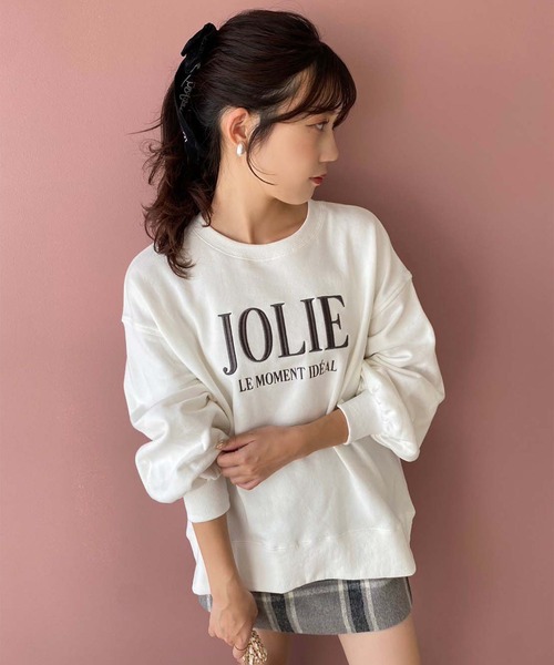 one after another NICE CLAUP（ワンアフターアナザーナイスクラップ）の「【WEB限定】2サイズ展開/ロゴ刺繍オーバーサイズスウェット（スウェット・レディース・ライトグレー/ピンク/オフホワイト/杢グレー/オートミール・MEDIUM/LARGE）」の13枚目の写真