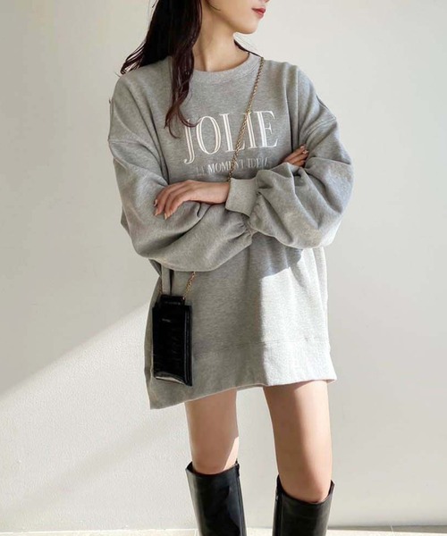 セール】【WEB限定】2サイズ展開/ロゴ刺繍オーバーサイズスウェット