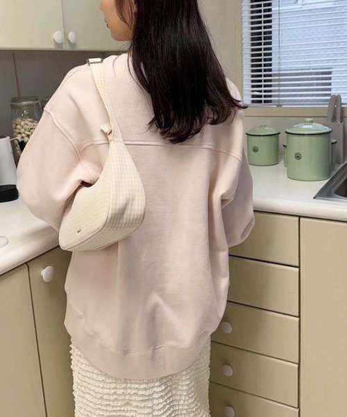 セール】【WEB限定】2サイズ展開/ロゴ刺繍オーバーサイズスウェット