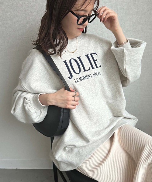 one after another NICE CLAUP（ワンアフターアナザーナイスクラップ）の「【WEB限定】2サイズ展開/ロゴ刺繍オーバーサイズスウェット（スウェット・レディース・ライトグレー/ピンク/オフホワイト/杢グレー/オートミール・MEDIUM/LARGE）」の19枚目の写真