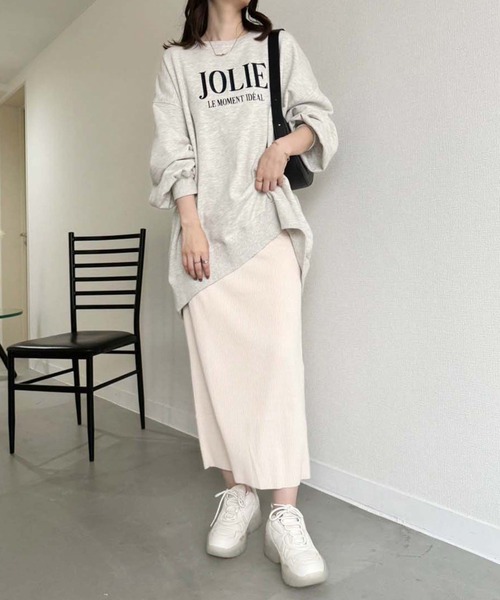 one after another NICE CLAUP（ワンアフターアナザーナイスクラップ）の「【WEB限定】2サイズ展開/ロゴ刺繍オーバーサイズスウェット（スウェット・レディース・ライトグレー/ピンク/オフホワイト/杢グレー/オートミール・MEDIUM/LARGE）」の20枚目の写真