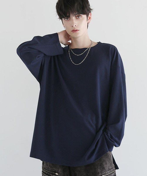 LILL（リル）の「ドライアムンゼンレイヤードロングTシャツ（Tシャツ/カットソー・メンズ・ブラック/グレー/ホワイト/ネイビー/ワイン/チャコールグレー・L/M/S/XL/XS）」の5枚目の写真