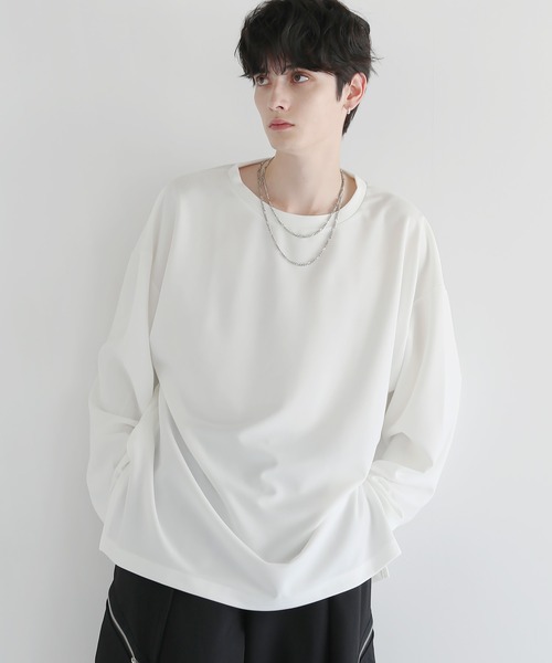 LILL（リル）の「ドライアムンゼンレイヤードロングTシャツ（Tシャツ/カットソー・メンズ・ブラック/グレー/ホワイト/ネイビー/ワイン/チャコールグレー・L/M/S/XL/XS）」の8枚目の写真