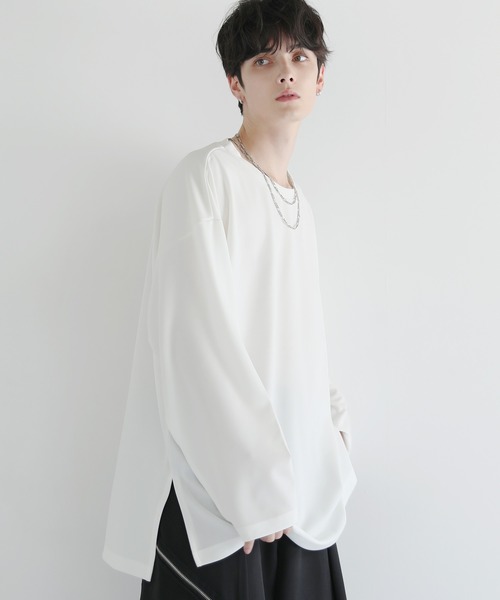 LILL（リル）の「ドライアムンゼンレイヤードロングTシャツ（Tシャツ/カットソー・メンズ・ブラック/グレー/ホワイト/ネイビー/ワイン/チャコールグレー・L/M/S/XL/XS）」の10枚目の写真