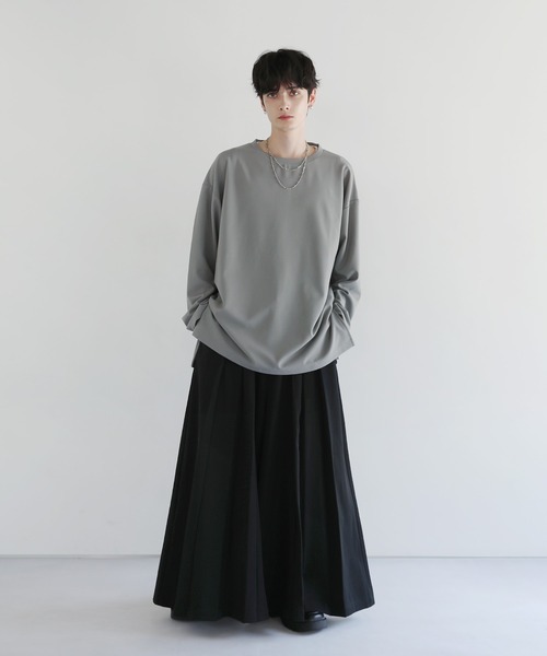 LILL（リル）の「ドライアムンゼンレイヤードロングTシャツ（Tシャツ/カットソー・メンズ・ブラック/グレー/ホワイト/ネイビー/ワイン/チャコールグレー・L/M/S/XL/XS）」の19枚目の写真